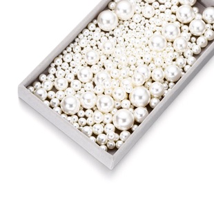 Diy材料ABS仿珍珠手工制作配饰配件半孔高光米色珠子散珠装饰串珠