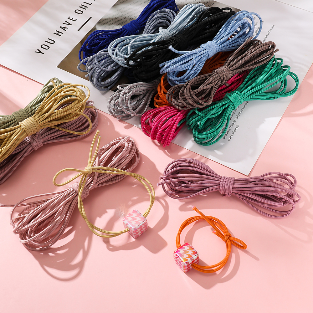 2.5mm韩版六角橡皮筋高弹力松紧绳手工制作diy编织发圈头饰彩绳