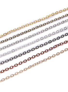 金色压扁O字链条手工diy饰品首饰手链配件项链材料包金细链子