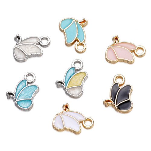 合金滴油单边小翅膀蝴蝶吊坠