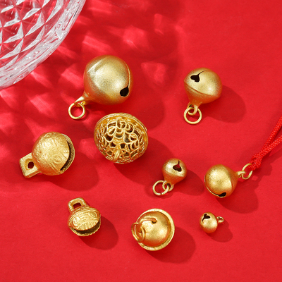 合金哑金沙金小铃铛编织手链吊坠