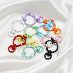 合金手感漆马卡龙糖果色苹果钥匙扣挂件收尾弹簧扣diy配件材料