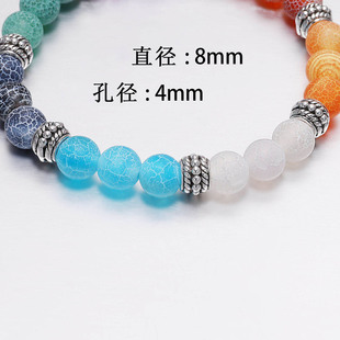 DIY饰品配件串珠材料 锌合金手镯间隔珠 复古8mm大孔径金属珠子