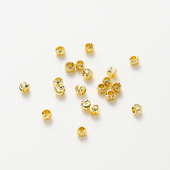 保色18k14k包金竖纹切花珠瓜纹圆珠diy串珠手链项链饰品散珠隔珠