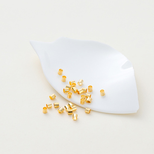 14K18K铜镀真金保色定位管珠 手链项链固定夹收尾材料包金diy配件