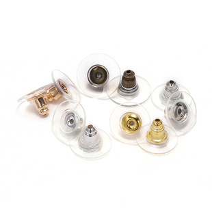 耳钉后塞耳钉帽耳环胶塞耳钉堵头透明硅胶防水防过敏迷你塑料耳堵