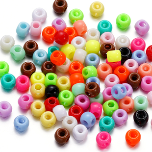 亚克力彩色纯色四通珠大孔散珠diy手工编织手链手机链串珠材料
