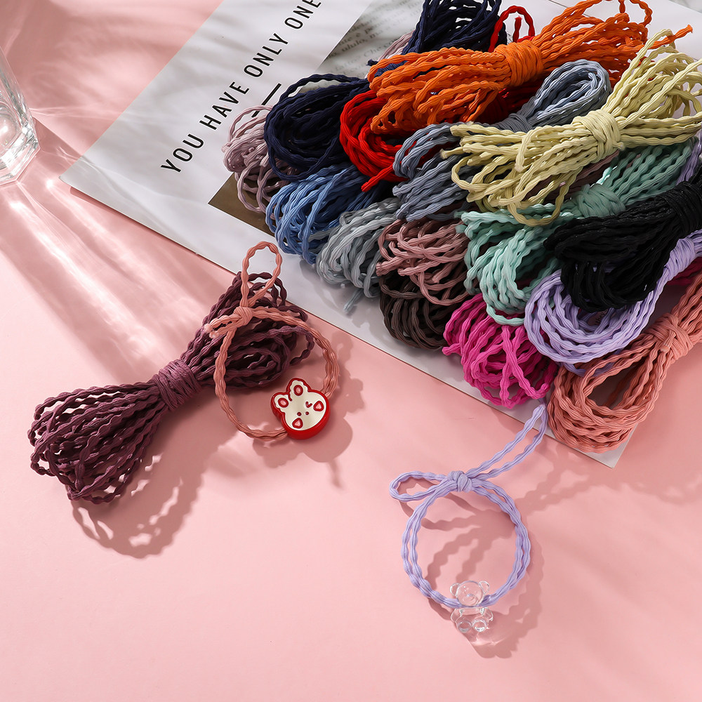 3mm彩色小圆豆波浪橡皮筋弹力绳手工制作diy发圈发绳发饰饰品材料