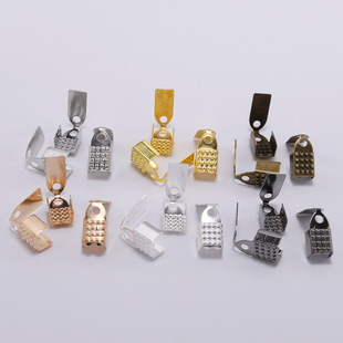 皮绳夹片蛇头带孔尾夹扣蜡线项链绳收尾扣头 手工diy饰品配件材料