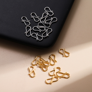 保色钛钢金色收尾扣 S扣手链项链diy接头扣子扣头饰品配件材料