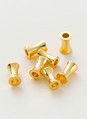 14K18K保色镀真金小蛮腰竹节diy手链项链隔珠定位珠饰品配件材料