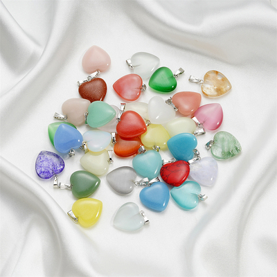 玻璃爱心吊坠夜光变色珠