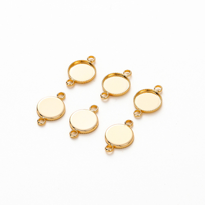 14k18k时光宝石圆形双吊底托