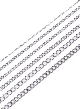 不锈钢侧边链扁圆链细链 diy手工饰品配件 侧边项链首饰箱包链条