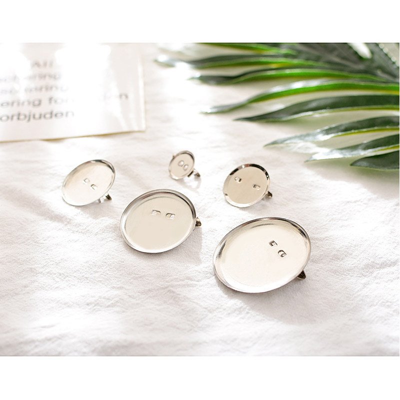 금속 라운드 디스크 버클 바늘 바닥 브로치 안전 핀 진주 트레이 기본 DIY 수제 보석 액세서리