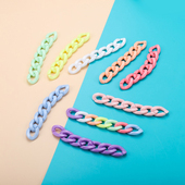 韩国磨砂手感漆彩虹糖果七彩亚克力开口链条透明钥匙扣圈diy饰品