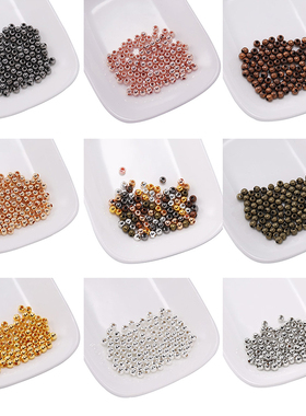 串珠材料隔珠穿孔铁珠圆珠 手工diy饰品配饰 管位定位珠不可夹扁