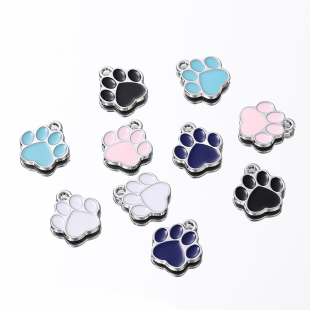 合金滴油卡通可爱动物熊掌吊坠儿童手工diy项链手链吊坠吊饰配饰