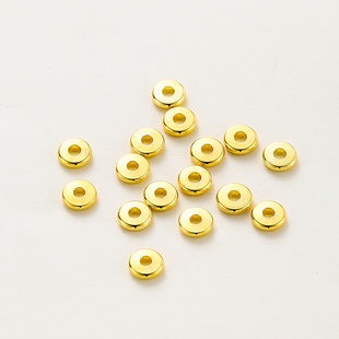 保色14K18k镀金金珠隔片珠扁片圆散珠手工diy手链隔珠饰品配件