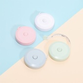 马卡龙圆形简约纯色卷尺迷你随身收缩尺便携衣尺软尺子测三围皮尺