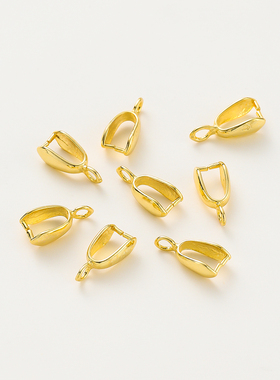 14k18k铜镀真金带吊保色瓜子扣 不掉色吊坠夹扣头diy项链坠子卡扣