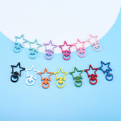 5个装 DIY饰品配件彩色钥匙圈环创意个性 星星月亮网红手工钥匙扣