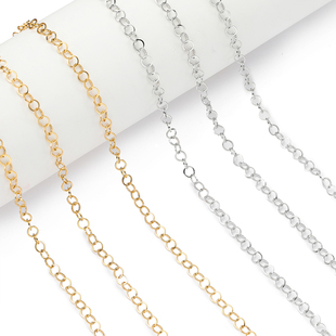 不锈钢保色方线圈圆环链条延长链十字链手工制作diy手链项链材料