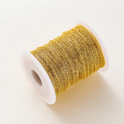 保色链条扁十字O字链项链