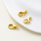 301保色龙虾扣14K包金diy配件18K镀金手链项链收尾连接弹簧扣材料