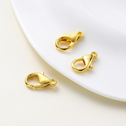 301保色龙虾扣14K包金diy配件18K镀金手链项链收尾连接弹簧扣材料