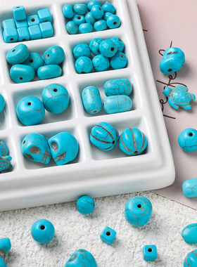 合成绿松石南瓜珠算盘珠隔珠手工串珠diy编织手链项链饰品材料