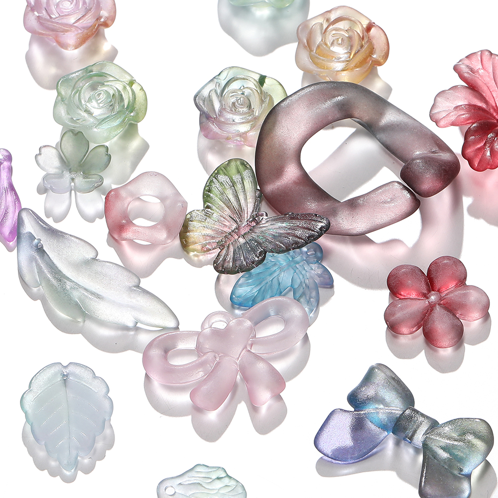 磨砂混款花朵蝴蝶树叶配件