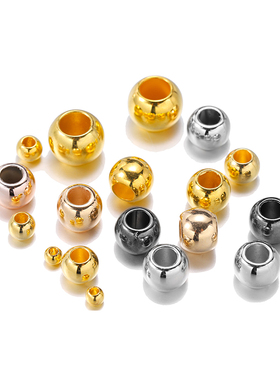 DIY饰品 厂家直销 手工串珠配件 CCB电镀大孔珠子 散珠圆珠塑料珠