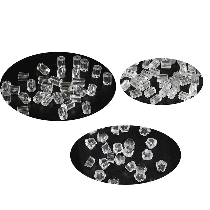 diy圆柱形硅胶饰品透明防掉耳堵