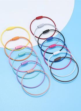 糖果彩色DIY钥匙扣配件材料烤漆不锈钛钢丝圈钥匙圈环挂件牢固