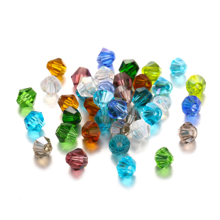 DIY饰品配件 4mmAB彩纯色玻璃水晶珠子 串珠手链项链散珠200颗/包