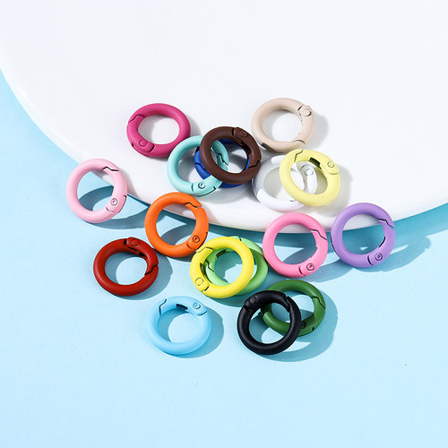 手感漆彩色弹簧扣开口圈