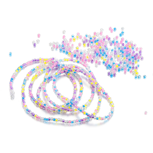 手工DIY饰品配件 糖心染芯一珠双色玻璃米珠 项链手链串珠散珠