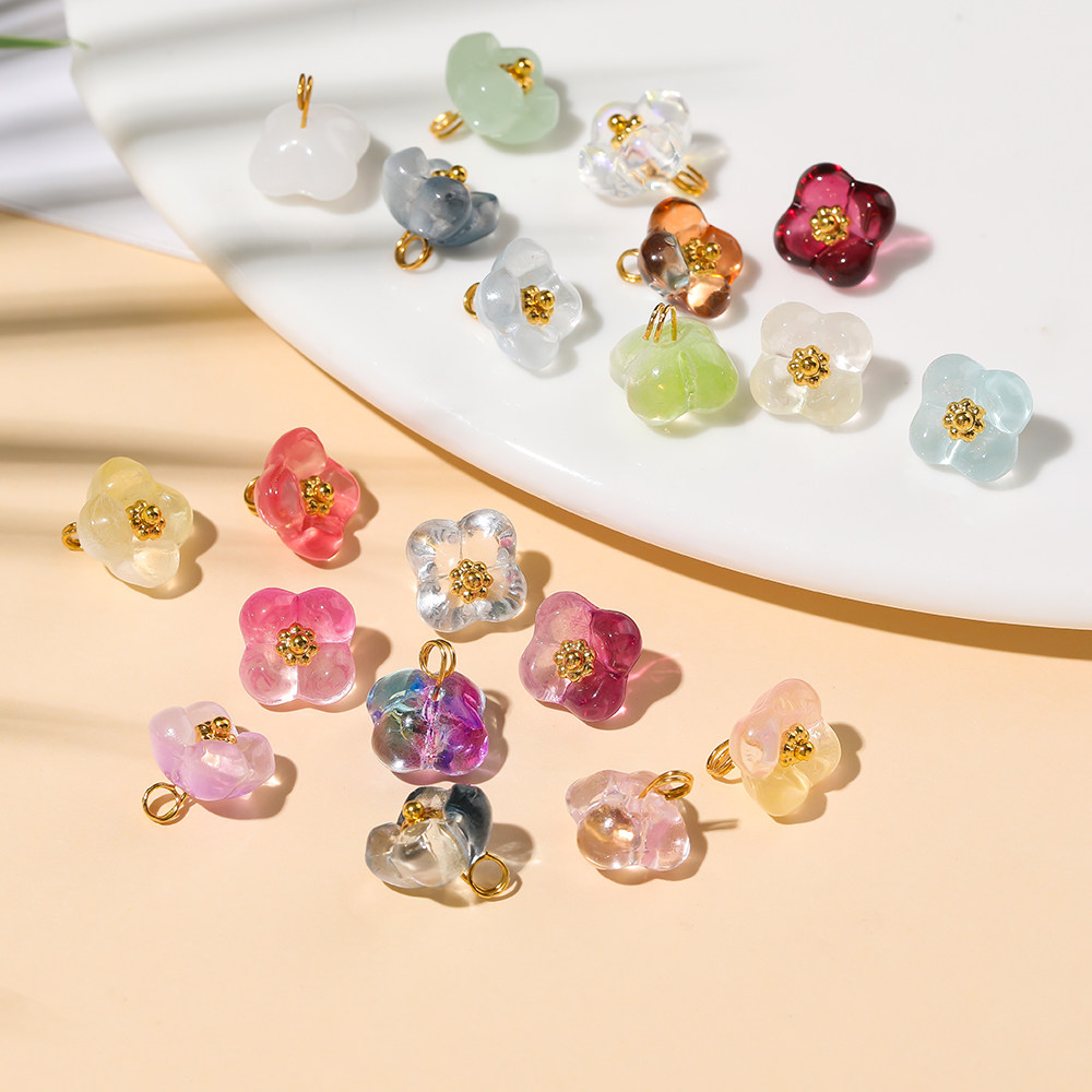 10mm琉璃四瓣花扣子串珠手工diy古风发簪手链项链手机链饰品配件,饰品/流行首饰/时尚饰品新,其他DIY饰品配件,淘宝优惠券,粉丝福利购,淘宝优惠卷