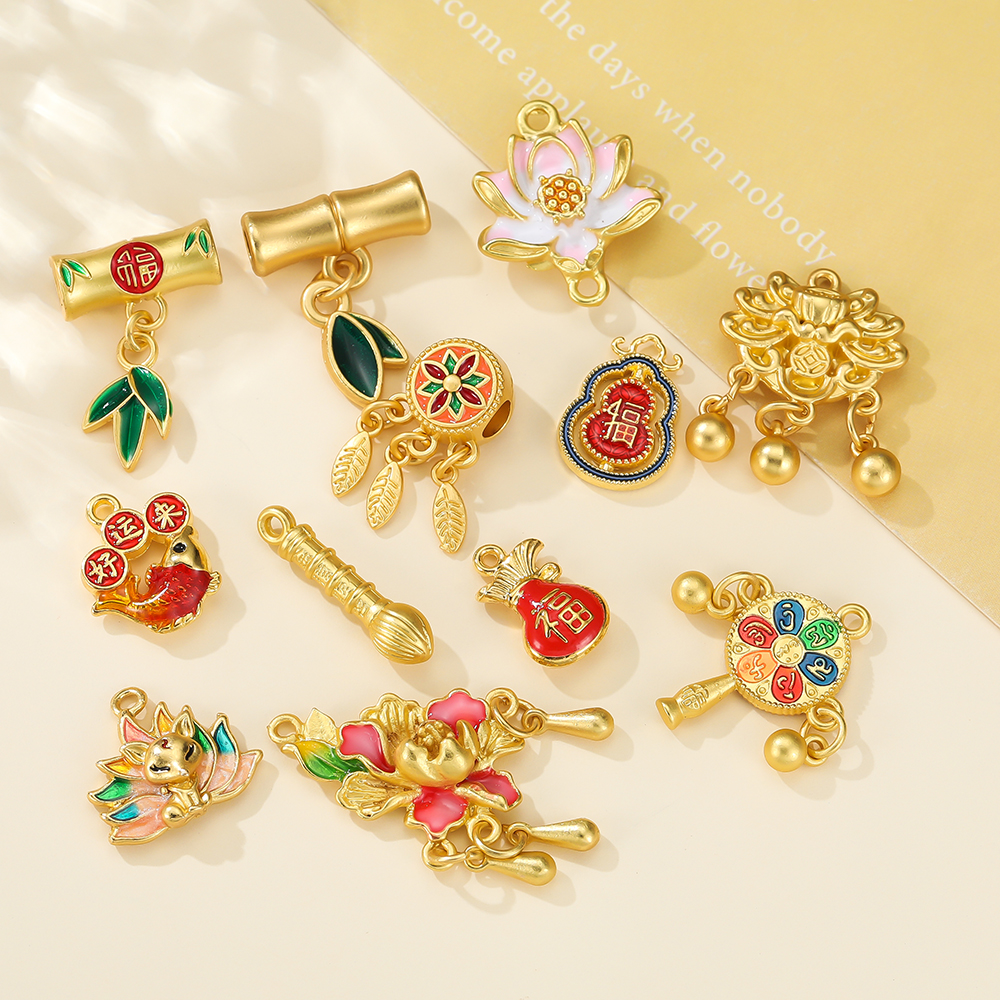 合金滴油哑金吉祥祝福吊坠