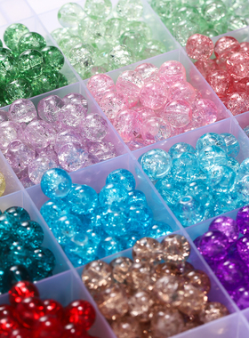 8mm优质高亮单色爆花琉璃珠散珠diy手链手串项链耳饰串珠材料