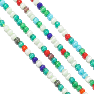 2mm玻璃棉线彩色晶石猫眼珠小米珠圆珠diy仿琉璃手串项链串珠材料