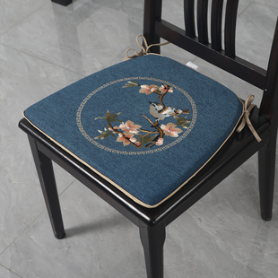 现代中式餐椅坐垫家用可拆洗马蹄形垫子红木餐椅垫凳子座垫可定制