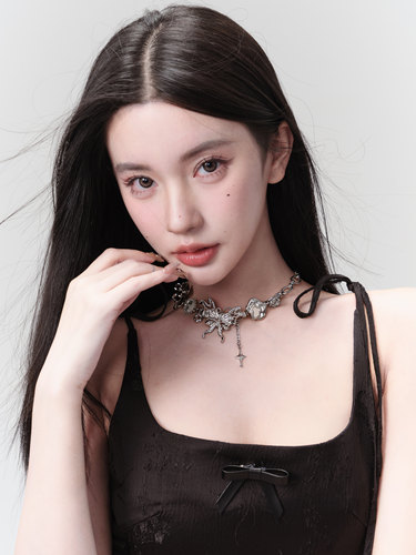 易碎商店合金蝴蝶项链