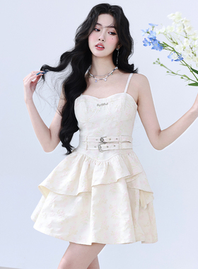 fragileheart易碎商店 反叛白茉莉 甜美公主吊带蓬蓬裙生日提花裙