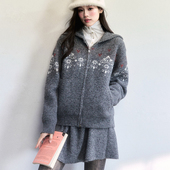 fragileheart易碎商店·糖霜刻度提花针织外套宽松新年款 两件套装