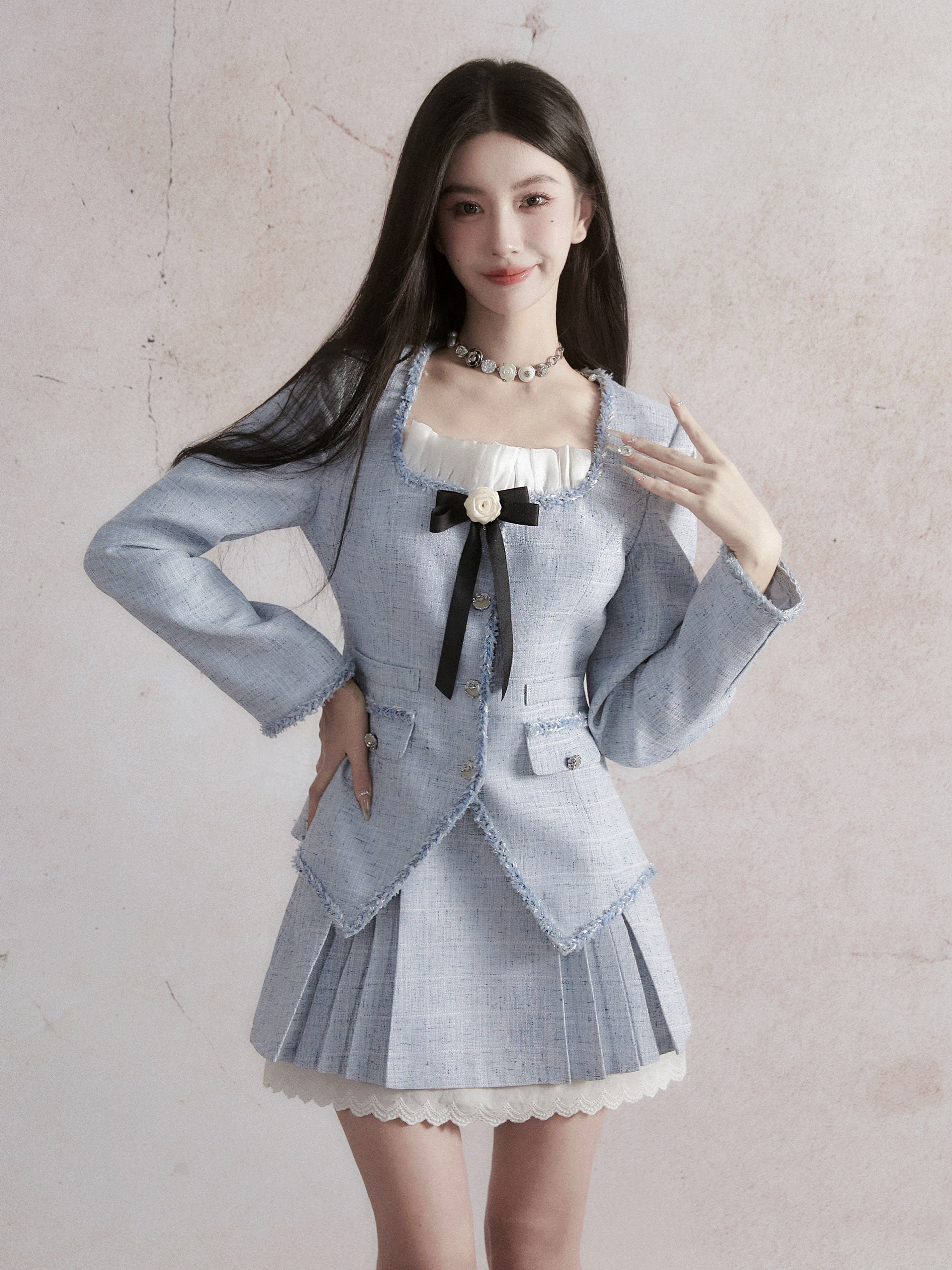易碎商店baby蓝小香风外套