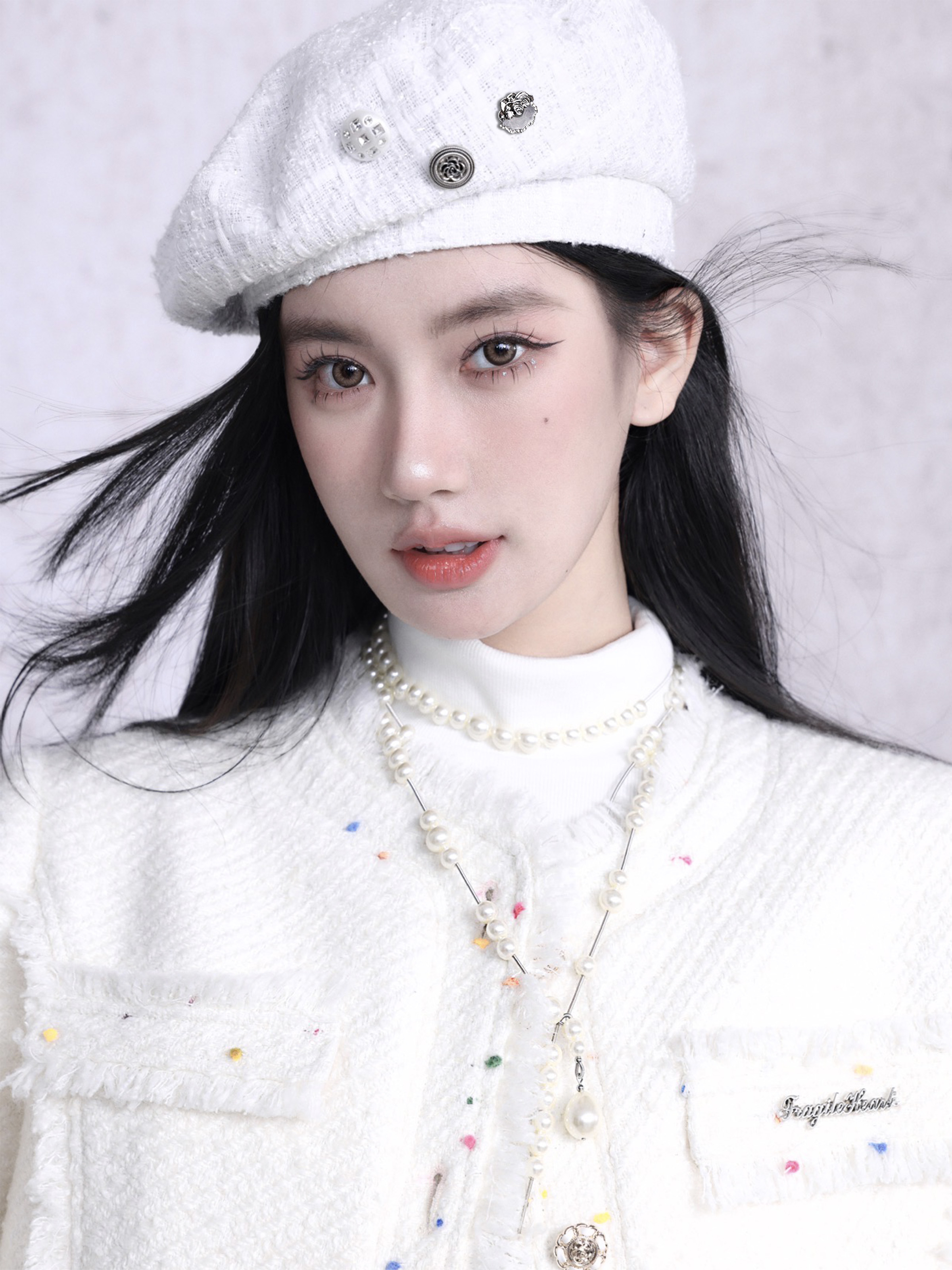 Fragileheart小香风纽扣贝雷帽