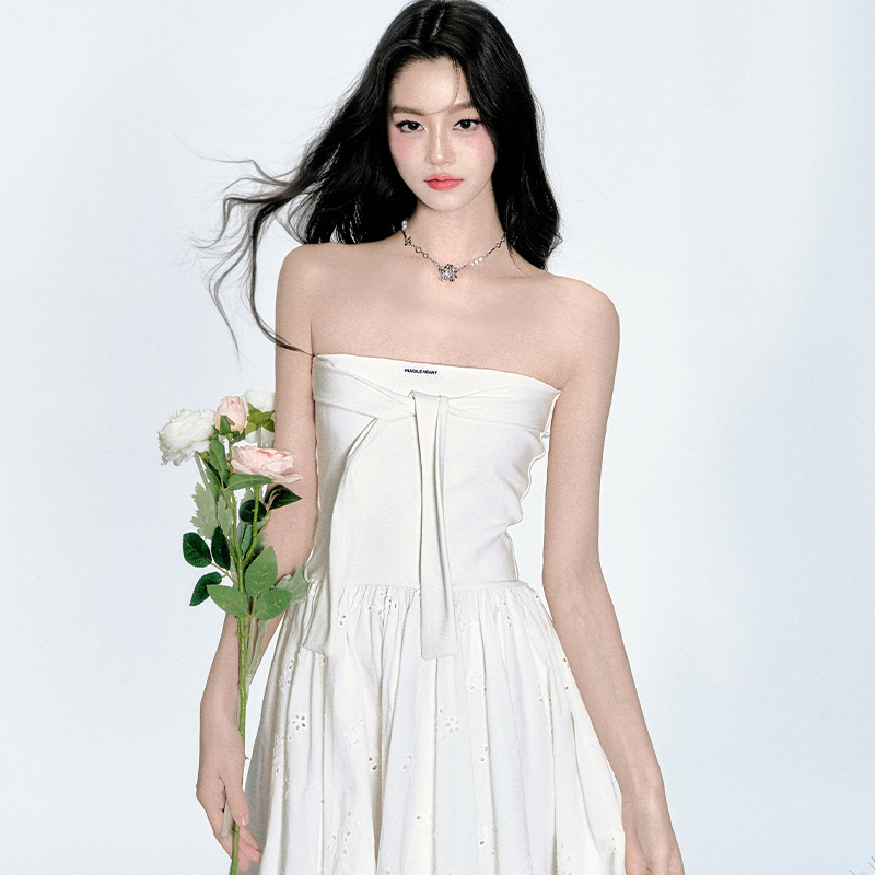 易碎商店抹胸不规则连衣裙