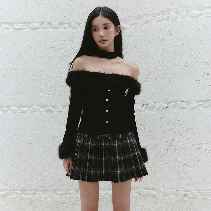 易碎商店美拉德辣妹一字肩上衣